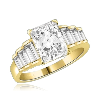 4.25 ct. t.w. ring with emerald cut center