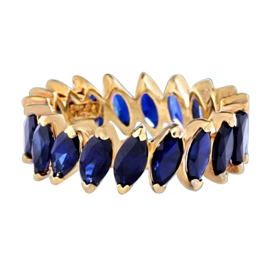 eternity marquise cut sapphire stone in gold vermeil