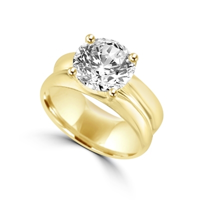 wide band solitaire gold vermeil ring