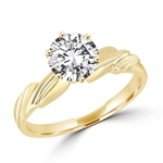 1 ct round stone with 6 prongs in gold vermeil ring