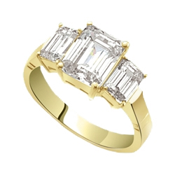 2 ct emerald-cut stone with gold vermeil