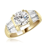 3cts Brilliant Ring in gold vermeil