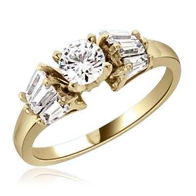 0.5 ct Stylish thin band ring in Gold Vermeil