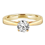Tiffany Set Solitaire on Wide Band. 0.75 Cts.T.W. set in 14K Gold Vermeil.