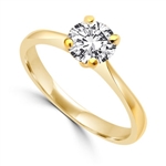Delicate Darling - 0.75 Ct. Round Cut Brilliant Solitaire Ring to set the heart racing. In 14k Gold Vermeil.