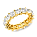 Diamond Essence Eternity Band With French Cut Stones, Approx 4 Cts.T.W. In 14K Gold Vermeil.