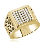 Diamond Essence Ring With 0.40 Cts.T.W. of Diamond Essence Melee set in heavy setting of 14K Gold Vermeil.