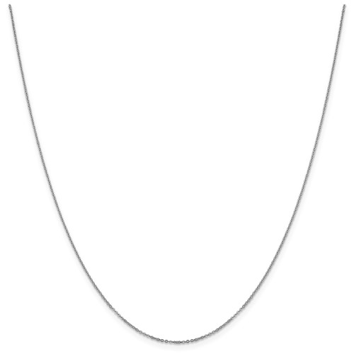 14k solid white gold 1.10 mm Flat Cable Chain