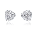 2ct round-cut stone earring in 14K Solid White Gold