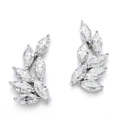 Diamond Essence Designer Earring with Marquise Essence. Appx. 7 Cts.T.W. set in 14K Solid White Gold.