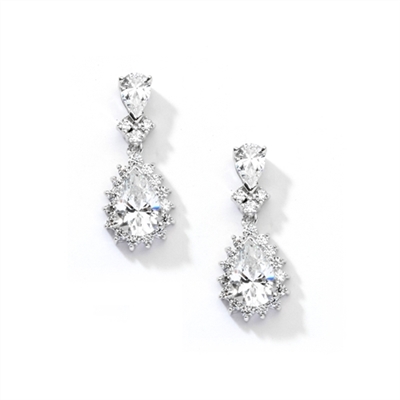 7ct white essence earrings in 14K Solid White Gold
