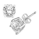 1 ct stud earrings in 14K Solid White Gold