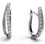 Diamond Essence 14K Solid White Gold Earrings with 2.50 Cts.T.W. Round Brilliant Stones.
