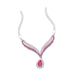 4.5 ct. Ruby Essence stones necklace in white gold