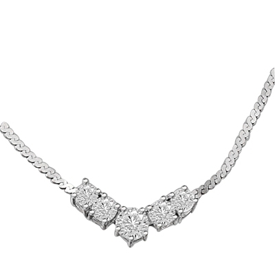 1.5 ct.Celebration Necklace in Solid white Gold