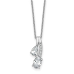 Pear and oval lab-grown diamond pendant necklace in 14K white gold by Diamond Essence