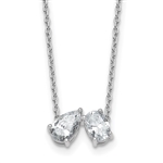 Toi et Moi pear lab-grown diamond necklace in 14K white gold by Diamond Essence