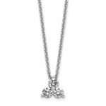 Trio lab-grown diamond pendant necklace in 14K white gold by Diamond Essence