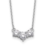 Three-stone lab-grown diamond pendant necklace in 14K white gold by Diamond Essence