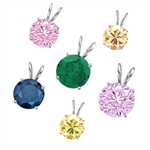 1ct different color stone pendants White gold