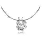 2ct princess-cut pendant in Solid white Gold