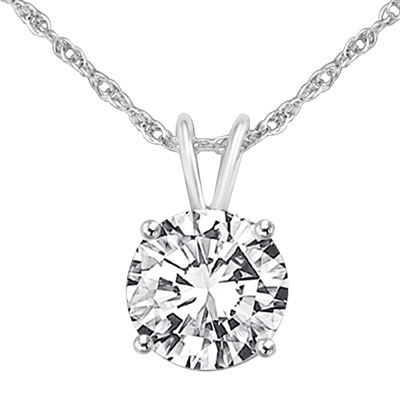 Diamond Essence Round Brilliant 1.0 Ct. set in 14K Solid White Gold.