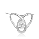 2ct pear cut stone set in orbit in white gold pendant