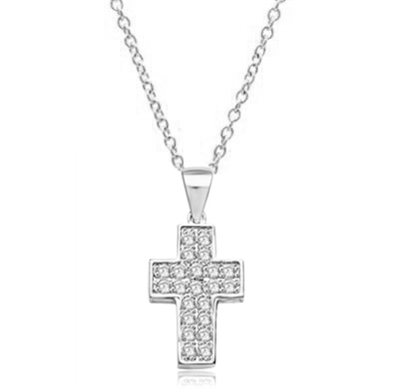 Santa Cruz-Cross pendant in Solid White Gold