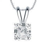 Asscher  Cut Diamond pendant White Gold