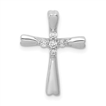 14k white gold diamond cross slide pendant