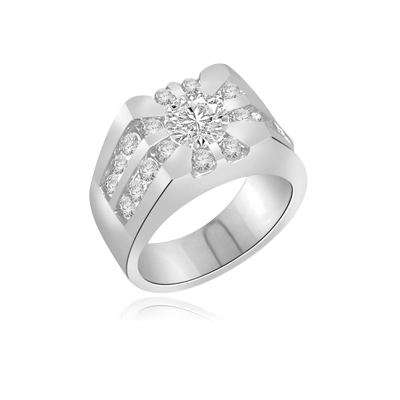 0.75 ct Paladin -Majestic Man’s ring in white gold