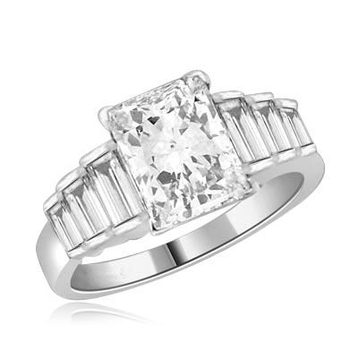 4.25 ct. t.w. ring with emerald cut center