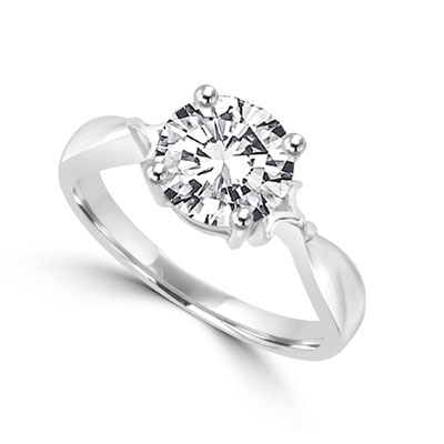 Ring-2ct round dimond in white gold