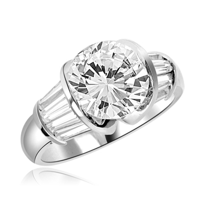 3ct round brilliant majestic ring in white gold