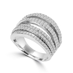 Diamond Essence Ring With Seven Rows of Melee, 1.50 Cts.T.W. In 14K White Gold.