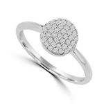Diamond Essence Ring with Brilliant Melee In Circular Pave Setting, 0.20 Ct.T.W. In 14K White Gold.