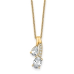 Pear and oval lab-grown diamond pendant necklace in 14K yellow gold by Diamond Essence