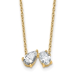 Toi et Moi pear lab-grown diamond necklace in 14K yellow gold by Diamond Essence