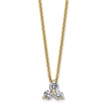 Trio lab-grown diamond pendant necklace in 14K yellow gold by Diamond Essence