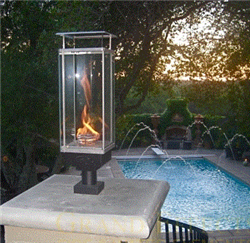 Vertical Torch 5 square x 6 H base with 3 Post Column Mount