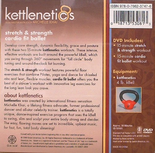 Kettlenetics Slim/Tone Michelle Khai Workout DVDs 4lb Kettleball