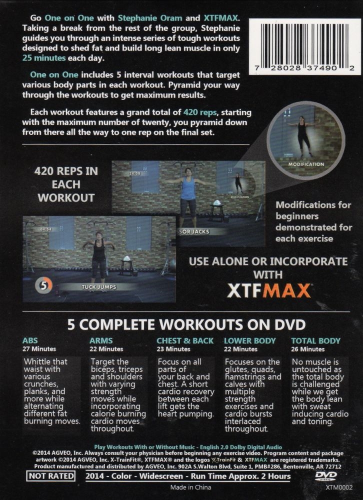 XTFMax One on One 5 Workouts on 2 DVDs - Stephanie Oram