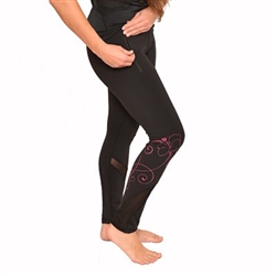 Hibiscus with Mesh Long Yoga Pants