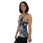 Honu Hawaiian Sea Turtle tattoo gray tank with a  Built in Bra and Removable Cups