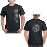Men's Short Sleeve Heavy Weight Cotton T Shirt with Samoan Tattoo Print - Mahina Collection - sizes up to 5XL