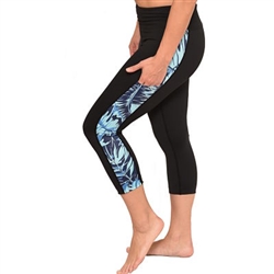 Tropical Fern Crop Yoga Pants