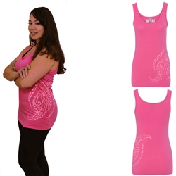 Women's Spandex Jersey Tank - Triple Plumeria Design