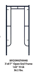 3' X 6'7" Waco Blue B-Size Open End Walk-thru Frame (H-Lock)