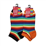 Sunfort - Thin striped ankle socks - rainbow