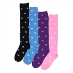 Sunfort - Plain knee high socks with stars